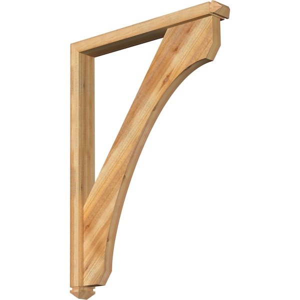 Ekena Millwork Legacy Arts and Crafts Rough Sawn Bracket w/ Offset Brace, Western Red Cedar, 4"W x 32"D x 44"H BKT0402X32X44LEC03RWR - main
